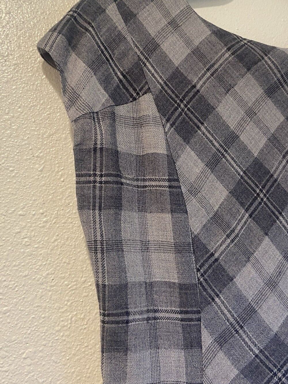 Sundance Womens Cap Sleeve a Line Dress Gray Plaid Dress - Picture 7 of 16